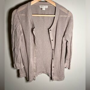 Women's Cold water Creek Cardigan Beige‎ Sweater Size Large